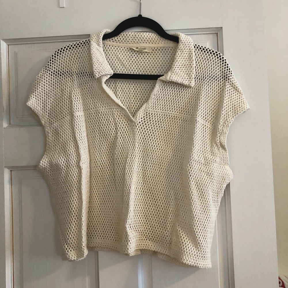 Madewell woven mesh cover up top